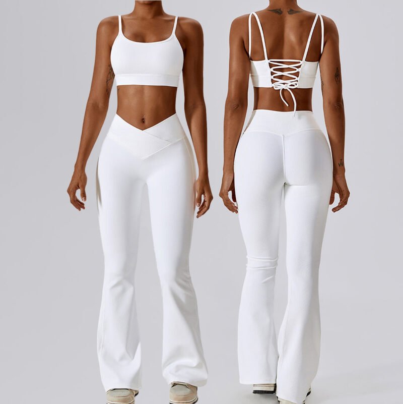 Back strap quick-drying yoga leggings two-piece set