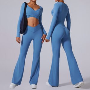 long sleeveCriss Cross  Design yoga matching sets