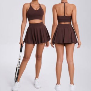 high-quality sportswear running fitness tennis skirt 2-piece
