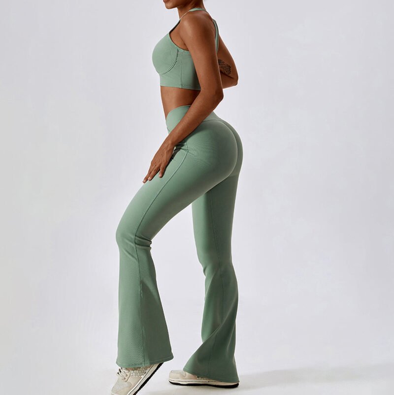 Back hollow sports vest V waist yoga pants set - Image 7