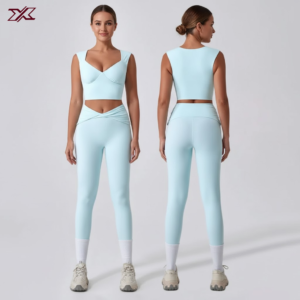 Fold over waist super Push Up With Wide Leg yoga set