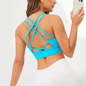 Blue Cross Back U-neck beauty back  bra vest