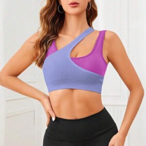 Splice Color Cross Back Training Yoga Bra