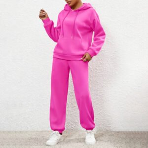 Pink Heavyweight Oversized Jogger hodfie set