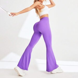 Softness elastic Tummy Control flared yoga leggings