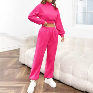 OEM ODM Custom Logo Pink pure cotton Heavyweight Hodfie set