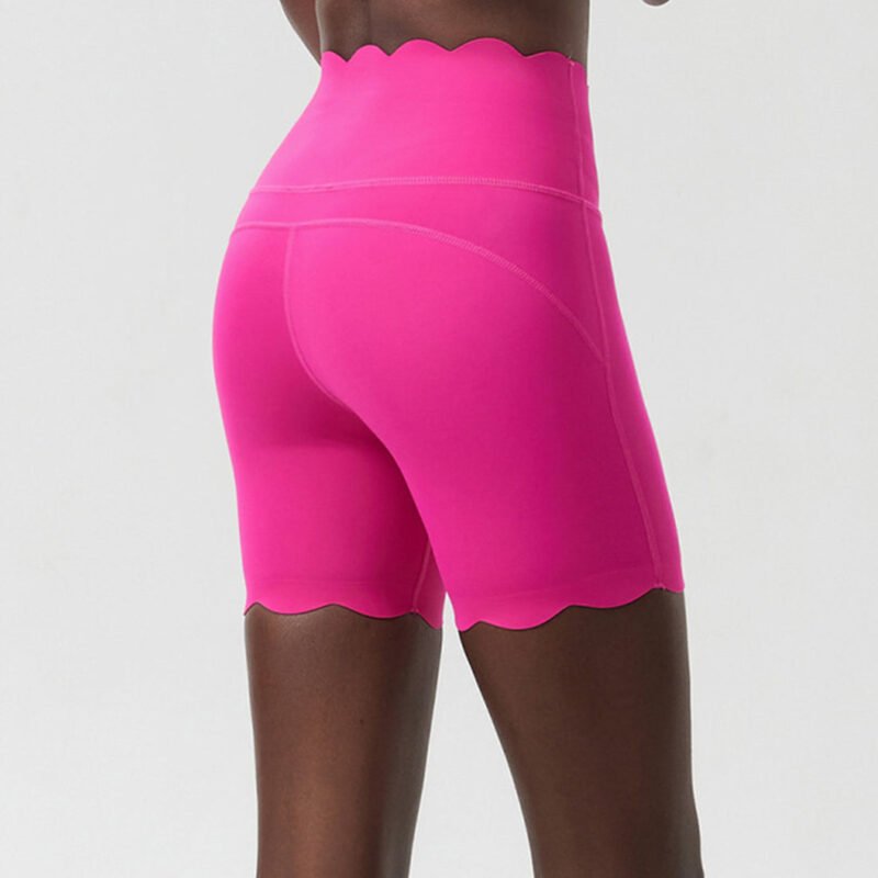 Irregular One Shoulder Lace Sports Bra Yoga Shorts Set - Image 15